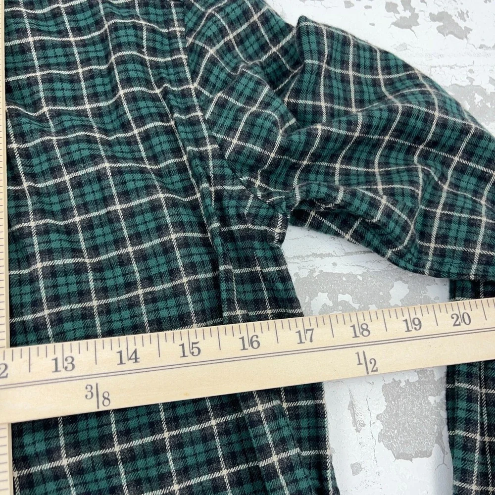 Ralph Lauren Shirt Boys Large‎ Green Black Flannel Button Up Tartan Plaid Youth